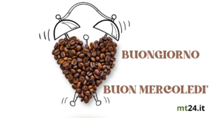 Sveglia e caffè per augurare un buon mercoledì mattina.