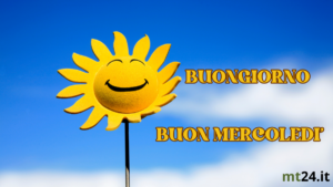 Sole splendente e un sorriso radioso per augurare un buon mercoledì.