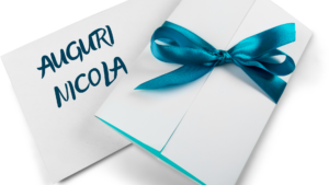 Lettera di auguri con il messaggio di Buon Onomastico per San Nicola da Tolentino, semplice