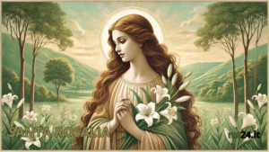 "Immagine di Santa Rosalia in preghiera