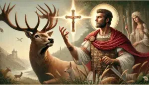Sant'Eustachio e la sua visione mistica del cervo con la croce.